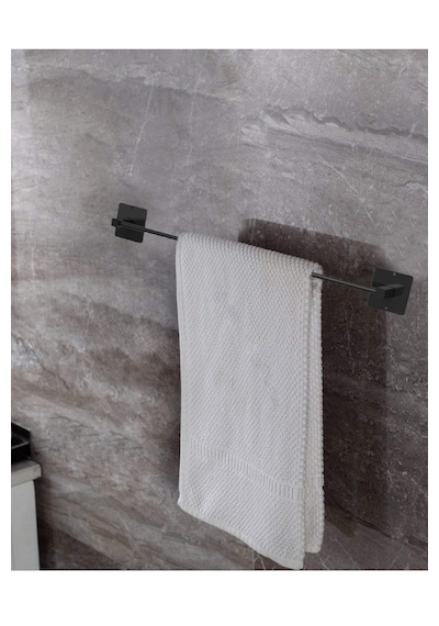 Yapışkanlı Siyah Banyo Uzun Havluluk Wc Rulo Tuvalet Kağıtlık Siyah