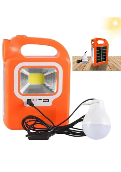 Hb-6399 Güneş Enerjili Solar Aydınlatma Ampullü Solar Set Işıldak