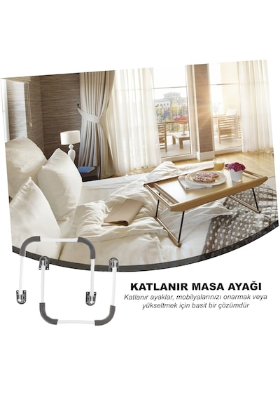 Microcase  AL4515 Katlanabilir Kaymaz Çalışma Masası Yatak Sehpası Ayağı 2'li