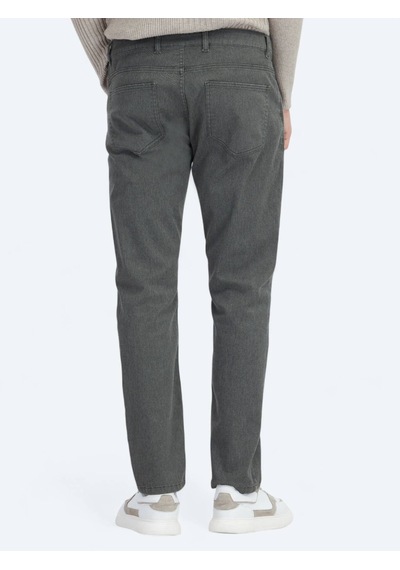 Kip Haki Dokuma Regular Fit Casual Pamuk Karışımlı Pantolon Haki