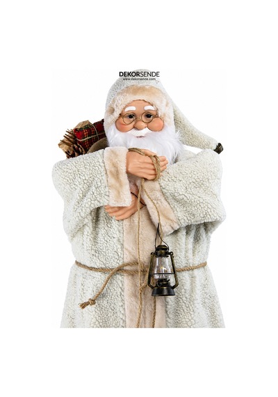 Yılbaşı Noel Baba Kürklü Bej 90 Cm