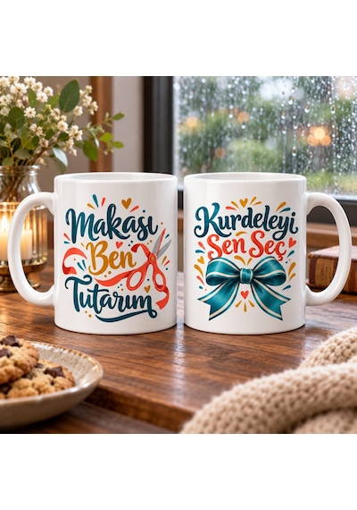 Kurdele Atölyesi 2 Li Porselen Kupa Seti - Model 641 Diğer