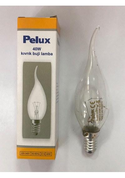 10 Adet Pelux 40w E14 Kıvrık Buji Dimmer Uyumlu