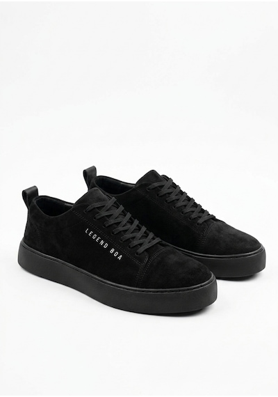 Tarzbu Bağcıklı Süet Erkek Klasik Sneakers Ayakkabı Tarz0104 Siyah