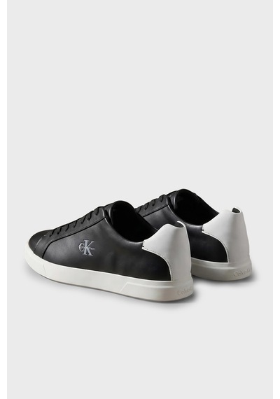 Calvin Klein Logolu Deri Sneaker Ayakkabı Hm0hm021230gm Erkek Ayakkabı Hm0hm02123 0gm Siyah
