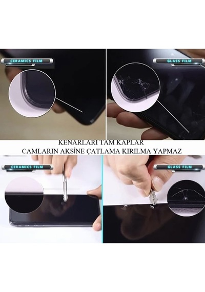 Apple Uyumlu iPhone 6 Plus 6s Seramik Nano Siyah Esnek Tam Full Kaplayan Kırılmaz Cam Ekran Koruyucu