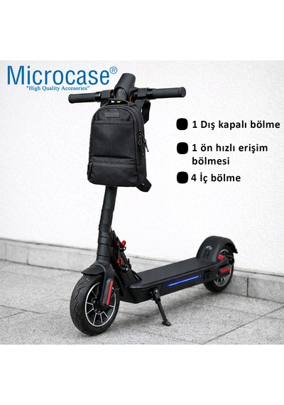 Microcase Suluk Bölmeli Çapraz Omuz Askılıklı Scooter Çantası Al5537 Siyah