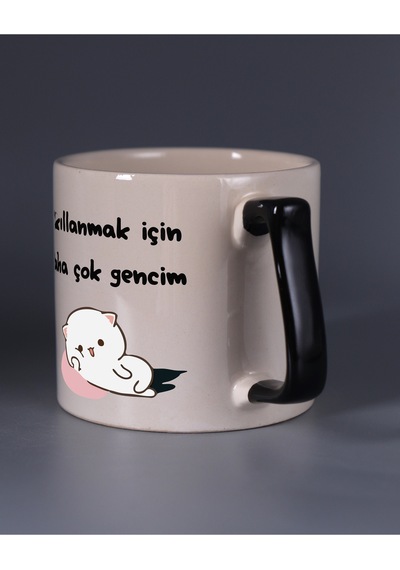 Renkli Kulplu Bardak - Genç Siyah