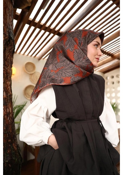 Silk Home Twill İpek Eşarp - 11468-23 Kiremit