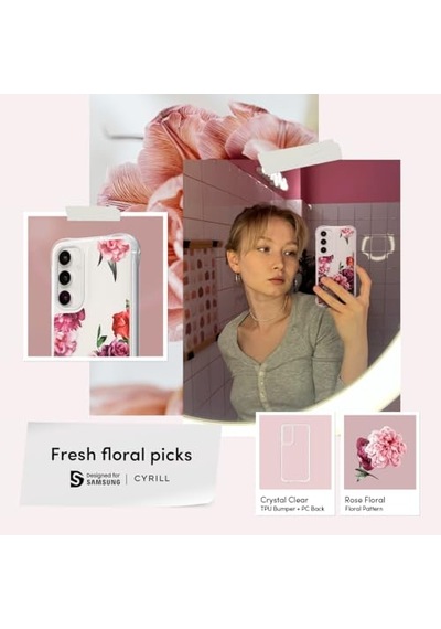 By S23 Fe Kılıf Cecile Rose Floral - Acs06386 Diğer