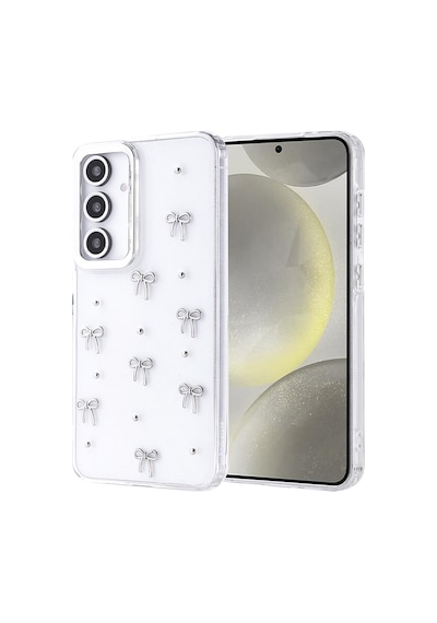 Zore Galaxy S24 Fe Kılıf Airbag Tasarımlı Simli Şeffaf Nvth Kutup Kapak - Fiyonk