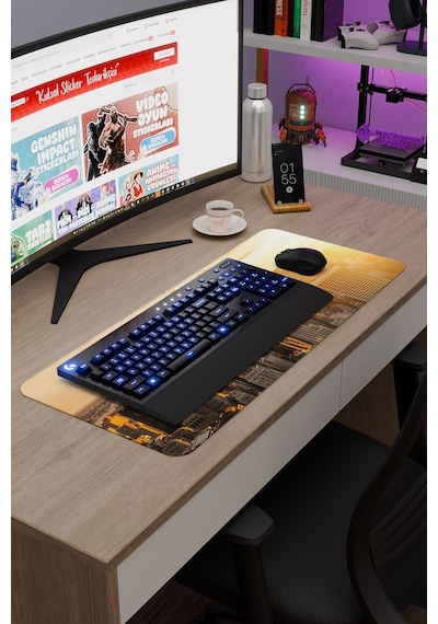 New York Amerika V2 70x30 Xl Gaming Kauçuk Kaymaz Taban Mouse Pad Fare Altlığı