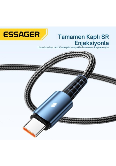 Premıum Örgü Kopmaz Kablo 1mt Pd3.1 120w Usb To Type-c Şarj Kablosu Data Kablosu 6a 120w Hız