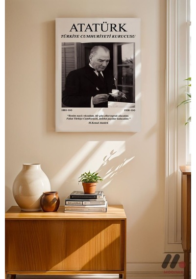 Atatürk Portre Posteri, Çerçevesiz Yüksek Kalite Duvar Afişi - Sevdiklerinize Özel Hediye