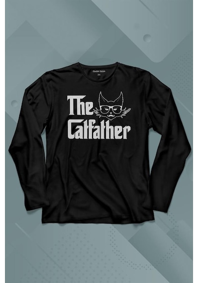 The Godfather Cat Father Catfather Baba Kedi Uzun Kollu Tişört Baskılı T-shirt 001 The Godfather Cat Father Catfather Baba Kedi Uzun Kollu Tişört Baskılı T-shirt 001