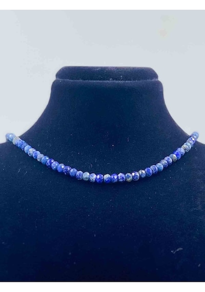 Lapis Lazuli Doğal Taş Kolye Faset Kesim 3 4 Mm Pembe