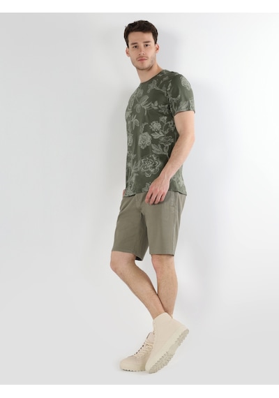 Colin'S Regular Fit Bisiklet Yaka Baskılı Yeşil Erkek Kısa Kol Tişört Cl1062710_Q1.V1_Kha