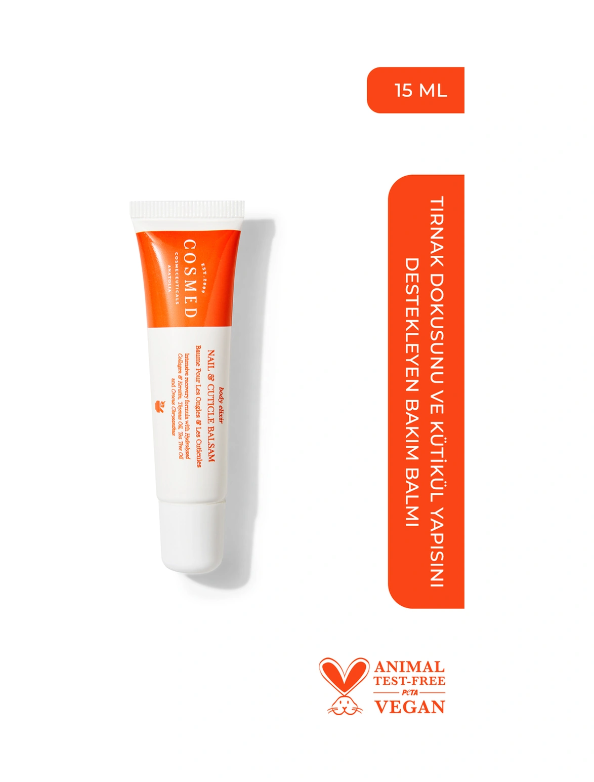 Cosmed Tırnak Dokusunu ve Kütikül Yapısını Destekleyen Bakım Balmı - Nail & Cuticle Balsam - 15 ml