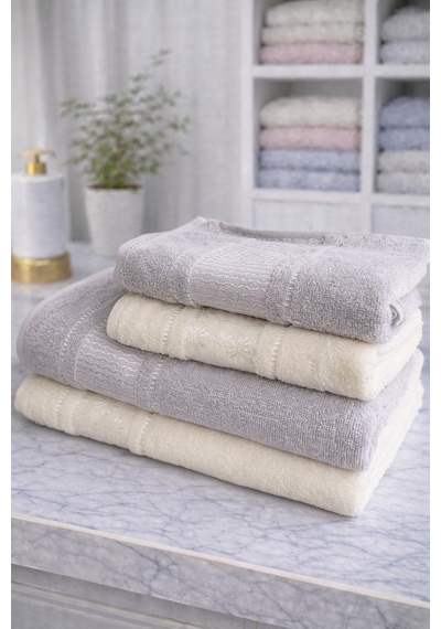 Özdilek Blossom Best Set Hamam Takımı Krem-gri Çok Renkli