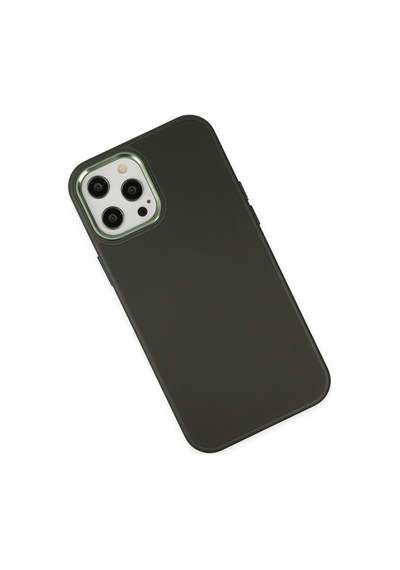 Apple İphone Uyumlu - 12 Pro Max Kılıf Asya Deri Silikon - Koyu Yeşil Çok Renkli