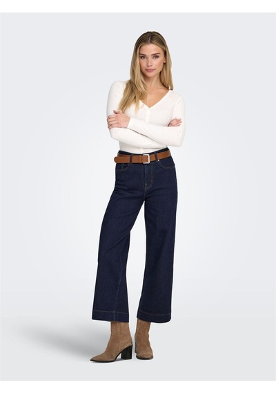 Only Onlregına Hw Wıde Crop Dnm Dıa215 Noos Kadın Mavi Denim Pantolon - 15358320