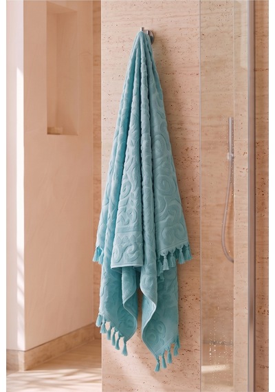 Bağlamalı Banyo Havlusu %100 Pamuk, 70x140 Cm, Jakarlı Duş, Vücut, Plaj Havlusu Dayanıklı, Hızlı Kuruyan Mint