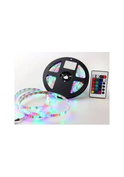 Şerit Led - Animasyonlu, Tak Çalıştır. Kumandalı, Trafolu, Yapışkan, Rgb 5 Metre Karışık