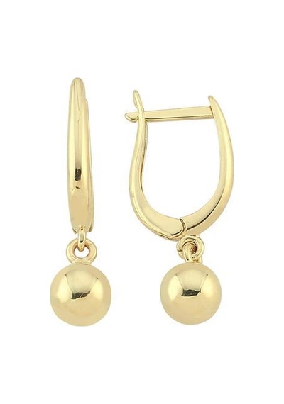 Altın Top Küpe - 722000012838 Açık Sarı Altın