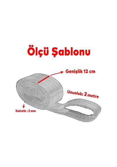 Lexroo Sapan Polyester Spanzet 5 Ton 2 Metre Kırmızı Sağlam Yük Kaldırma Taşıma İndirme Halat