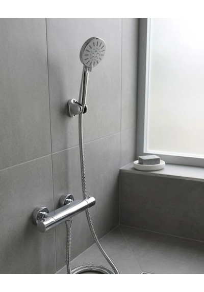 Tedar Krem Duş Başlığı Seti 4 Kademeli El Duşu Spiral Hortumlu Banyo Seti Najmaddin Diğer