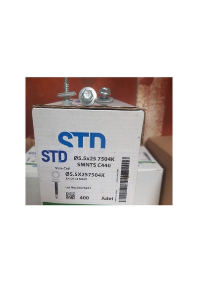 5,5x25 Mm Çatı Vidası Marka 400 Adet Diğer