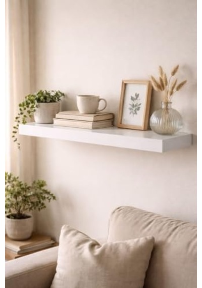 Tekli Uçan Duvar Rafı Set Gizli Raf- Beyaz - 30x40 Diğer