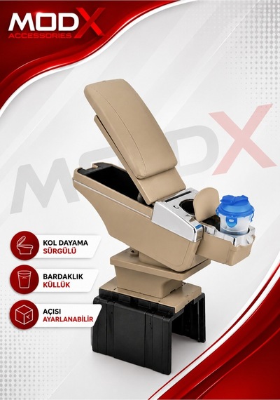 Ford Mondeo 2001-2007 Universal Sürgülü Kolçak - Kol Dayama A+ Bej