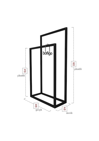 Bofigo Metal Havluluk Banyo Düzenleyici Dekoratif Havluluk Siyah