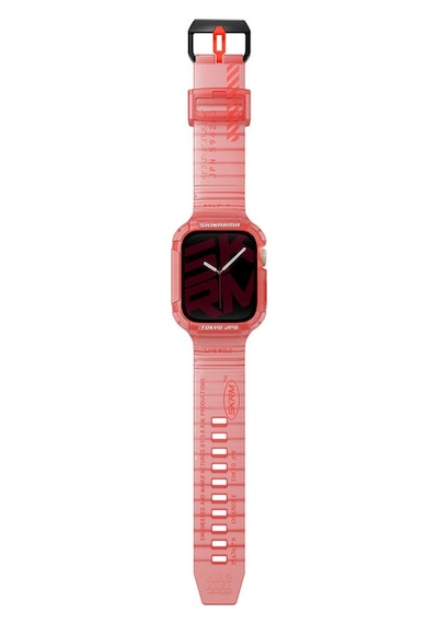 Watch 7 45mm Kordon Skinarma Saido Sert Pc Kasa Koruyuculu Silikon Strap Kayış Kırmızı