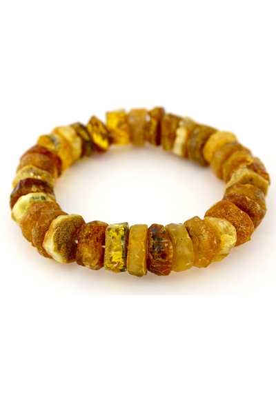 Kehribar Bileklik Amorf Tasarım Ambergold Blk23-132 Çok Renkli