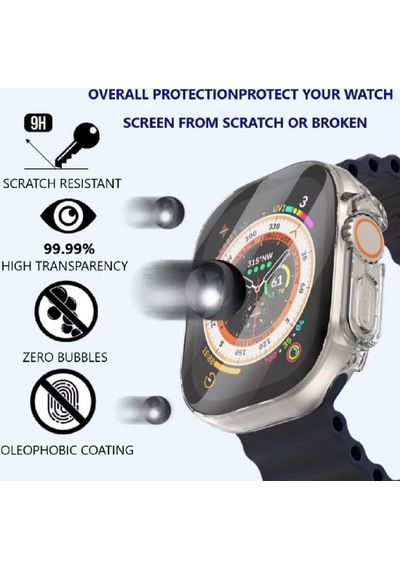 Apple Watch CARBON Ultra 49mm Kılıf Kasa Ve Ekran Koruyucu 360 Derece Koruma