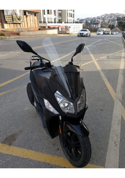 Motocam Sym Jet 14 200 Ön Cam 2017-2026 Model 74cm Şeffaf Renkli 4mm Uzun