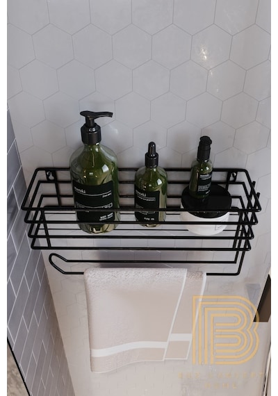 Banyo Düzenleyici Çok Amaçlı Dekoratif Havluluk Düzenleyici Siyah