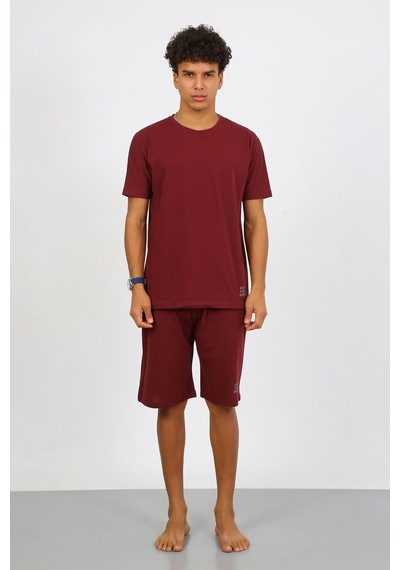 Akbeniz Erkek Pamuk Lakost Alt Üst Kaprili Pijama Takım Bordo 6872 Bordo