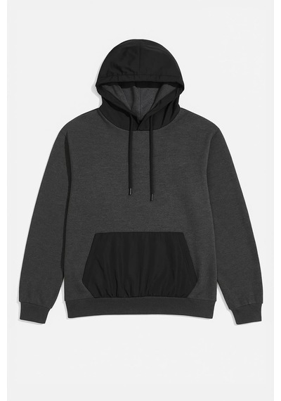 Markapia Erkek Kapüşonlu Cepli Sweatshirt Antrasit