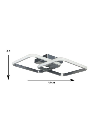 Kira Krom Renk Modern Tasarım Salon - Mutfak - Hol - Yatak Odası Beyaz Led Avize Krom