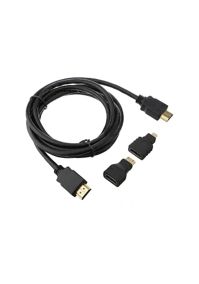 3 In 1 Hdmi Kablosu Micro - Mini Hdmi Çevirici Dönüştürücü Kablo