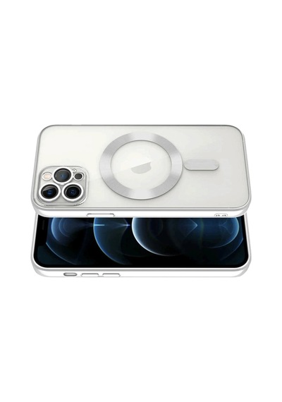 Apple Uyumlu   iPhone 13 Pro Kılıf Kross Magneticsafe Kapak - Gümüş