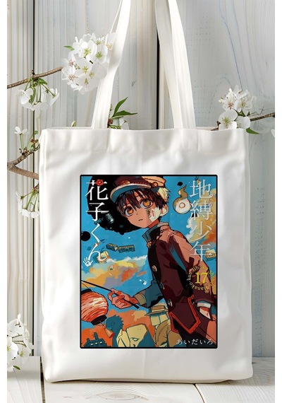 Art Hediye Jibaku Shounen Hanako-kun Baskılı Bez Omuz Çantası Kişiye Özel Model 6 Çok Renkli
