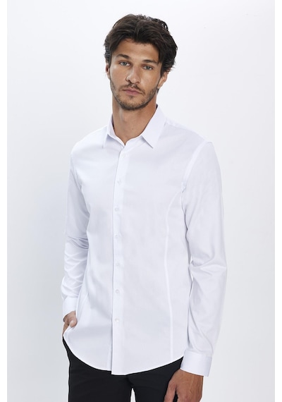 Tudors Erkek Slim Fit Dar Kesim Uzun Kollu Pamuk Premium Seri Beyaz Gömlek-31634-beyaz Beyaz