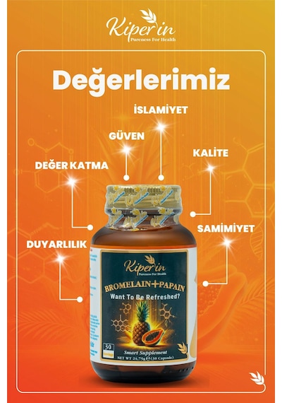 Kiper'in Bromelain & Papain Takviye Edici Gıda 30 Kapsül