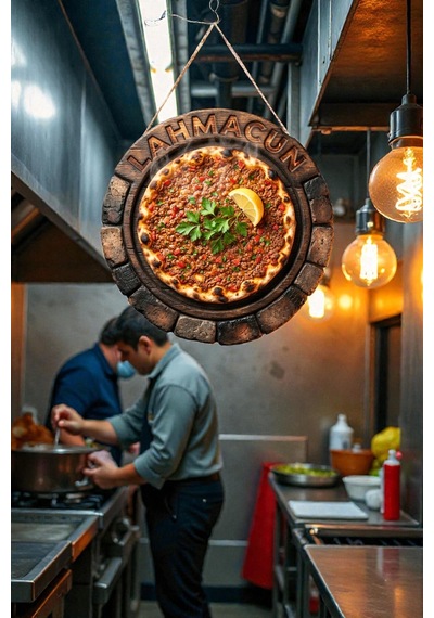 Kebapçı Ve Restoranlar İçin Dekoratif Lahmacun Duvar Kapı Süsü, Askılı Model