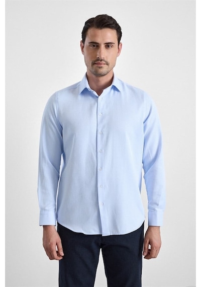 Süvari Buz Mavi Regular Klasik Yaka Casual Gömlek Sgm2025300001-m01