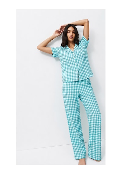 Fit Women Standart Boy Elastanlı Su Yeşili Pijama Takımı